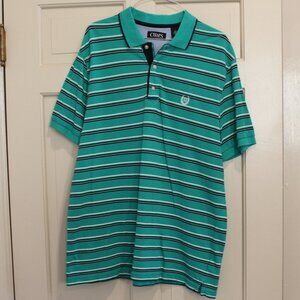 Chaps Striped Polo Men's Shirt Sz Large